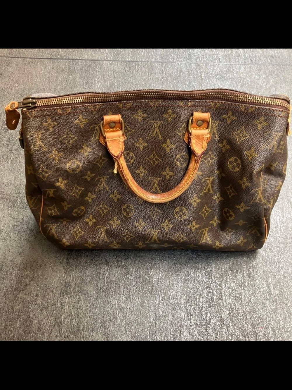 Louis Vuitton Brown Monogram Canvas Satchel with Vachetta Trim